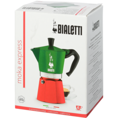 Гейзерная кофеварка Bialetti Moka Express триколор на 6 порций