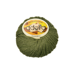 Пряжа Adelia Sandra, 50% шерсть, 50% акрил, 10*50 г, 90 м+-4 м, №05, темно-оливковый