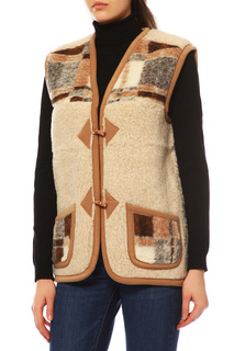 Утепленный жилет женский Alwero ЖИЛЕТ ALPEN БЕЖЕВЫЙ КЛЕТКА бежевый 44