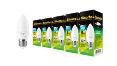Комплект из 5 светодиодных ламп Sholtz свеча 9Вт E27 4200К C37 220-240В пластик
