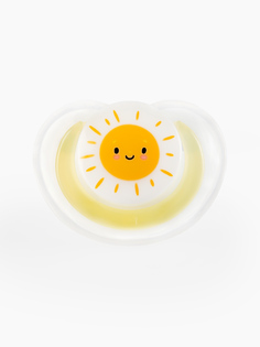 Соска-пустышка Happy Baby латексная ортодонт с колпачком, цвет: yellow (от 0 месяцев)