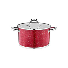 Кастрюля Аgness со стеклянной крышкой, red marble 2,5л 18х10,5см 937-321 Agness