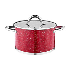 Кастрюля Аgness со стеклянной крышкой, red marble 3,5л 20х11,5см 937-322 Agness