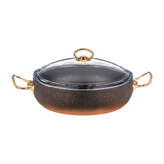 Сотейник с антипригарным покрытием granite, mercury, 26*7 см, 3, 2л, Agness 953-006