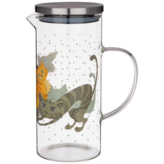 Кувшин agness "Озорные коты" 1400 мл жаропрочное боросиликатное стекло Agness887-106