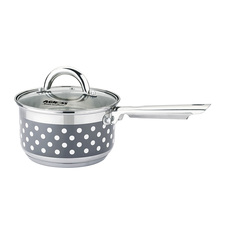 Ковш со стекл.крышкой agness "Горошек" 0,9 л 14x7,5 см Agness_937-715