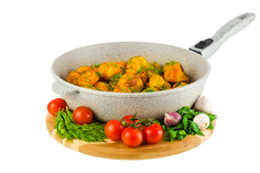 Сковорода глубокая 28 см Elan Gallery ГАРМОНИЯ ВКУСА Серый агат, съёмная ручка