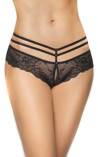 Трусики с двойным контурным пояском, черные, M/L Soft Line