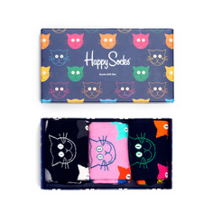 Набор носков унисекс Happy Socks Cats фиолетовый 36-40