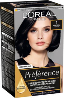 Краска для волос LOreal Paris Preference тон 1,0 неаполь черный 40мл
