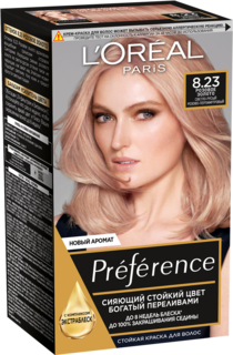 Краска для волос LOreal Paris "Preference" 8.23, Розовое Золото, 174 мл