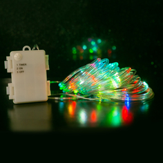 Светодиодная гирлянда СТАРТ НГ 80LED RGB 3АА 8 реж 8м шнур Start
