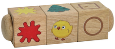 Развивающая игрушка Десятое Королевство Кубики деревянные на оси Учим цвета и формы 3 шт.