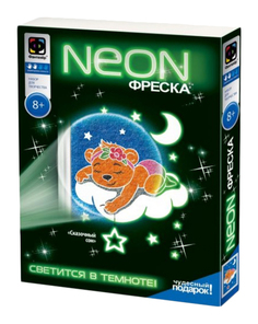 ФАНТАЗЕР Фреска неон Сказочный сон. Мишка с бантиком 430007