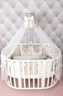 Комплект постельного белья в кроватку AmaroBaby Premium Элит кофе, 18 предметов