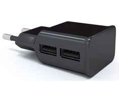 Сетевое зарядное устройство RED LINE 2 USB, 2 A, black