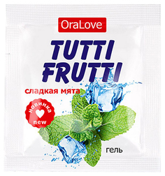 Съедобная гель-смазка TUTTI-FRUTTI для орального секса со вкусом сладкой мяты 4 г Биоритм