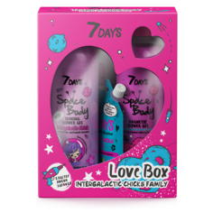 Набор средств по уходу за кожей лица и тела 7DAYS LOVE BOX INTERGALACTIC CHICKS FAMILY