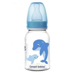 Бутылочка с узким горлышком Canpol Love&Sea 3м+ 120 мл голубой