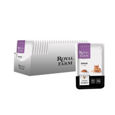 Влажный корм для кошек ROYAL FARM старше 7 лет, курица, 24шт, 85г