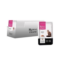 Влажный корм для кошек ROYAL FARM, курица, 24шт, 85г