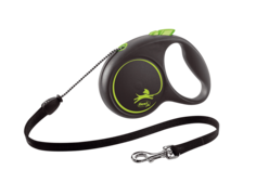 Поводок-рулетка Flexi Black Design cord M 5m 20 kg зеленый