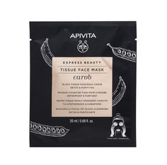 Маска черная тканевая для лица Экспресс Бьюти Очищение и Детокс с Кробом Apivita