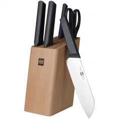Набор ножей Huo Hou Fire Kitchen Steel Knife Set (6шт) (черный) Xiaomi