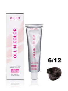 Крем-краска OLLIN PLATINUM COLLECTION для волос 6/12 темно-русый пепельно-фиолетовый 100мл