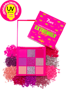 Пигменты для макияжа 7DAYS неоновые палетка EXTREMELY CHICK UVglow Pink punk, 9 шт x 1 г