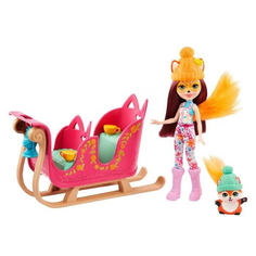 Кукла Enchantimals Рождественские сани, кукла, питомец GJX31