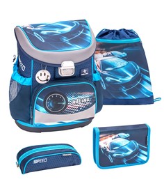 Ранец Belmil Mini Fit Blue Race, Машина, синий, с наполнением 405 33/9/RACE B/SET