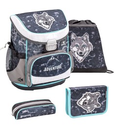 Ранец Belmil MiniFit Wolf, Волк, черный, с наполнением