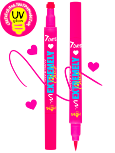Подводка-штамп 7DAYS Светящаяся UVglow Neon 701 Pink heart