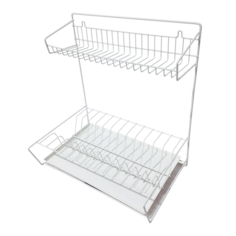 Сушилка для посуды с поддоном, 2-х уровневая, металлическая, 410x290x440мм MS Home