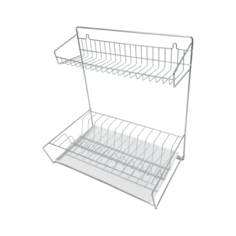 Сушилка для посуды с поддоном, 2-х уровневая, металлическая, 410x290x440мм MS Home