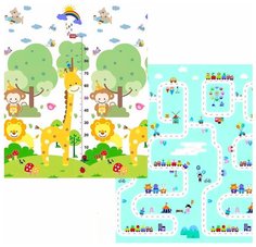 Складной двусторонний термоковрик Царь зверей/Железная дорога (180*200*1) 350-005-L Family Shop