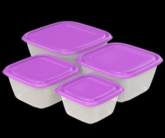 Набор контейнеров для продуктов Прованс №2 СВЧ, 4шт (0,6л; 1л; 1,7л; 2,5л) Альт пласт
