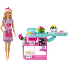 Игровой набор Mattel Barbie Флорист с цветочным магазином GTN58