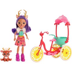 Игровой набор Mattel Enchantimals с питомцем и транспортным средством Велосипедисты GJX30