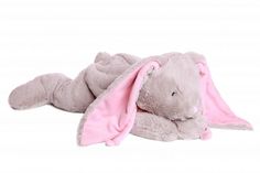 Мягкая игрушка Lapkin Кролик, 45 см, серый/розовый AT365053