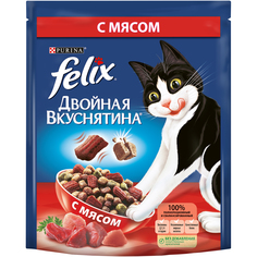Сухой корм для кошек Felix Двойная вкуснятина, мясо, 0,3кг