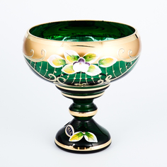 Конфетница Зеленая Bohemia Star Crystal 13 см