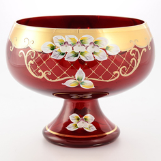 Фруктовница Bohemia лепка красная E-S 26 см