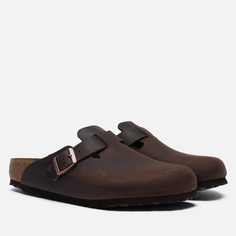 Шлепанцы женские Birkenstock Boston Leather коричневые 13 US