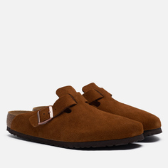 Шлепанцы женские Birkenstock Boston Suede коричневые 13 US
