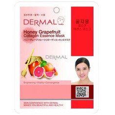 Тканевая маска Dermal Honey Grapefruit Collagen Essence Mask мед грейпфрут и коллаген 23 г