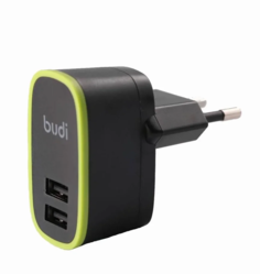 Зарядное устройство для телефона / сетевой адаптер 2USB x 2.4 A Budi