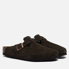 Шлепанцы женские Birkenstock Boston Suede коричневые 9 US