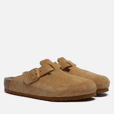 Шлепанцы женские Birkenstock Boston Suede бежевые 7 US